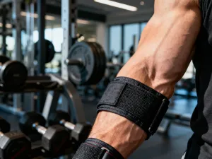 Profesjonalny stoper sportowy i buty do biegania na bieżni lekkoatletycznej w słoneczny poranek.